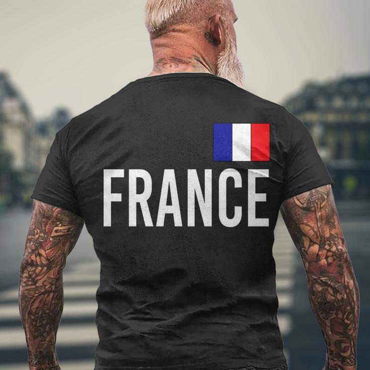 France Team Flag Logo Men's Crewneck Short Sleeve Back Print T-shirt Gifts for Old Men