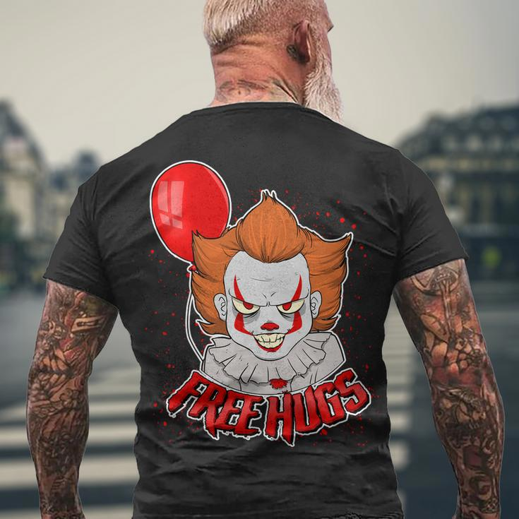 Free Hugs Scary Clown Funny Men's Crewneck Short Sleeve Back Print T-shirt Gifts for Old Men