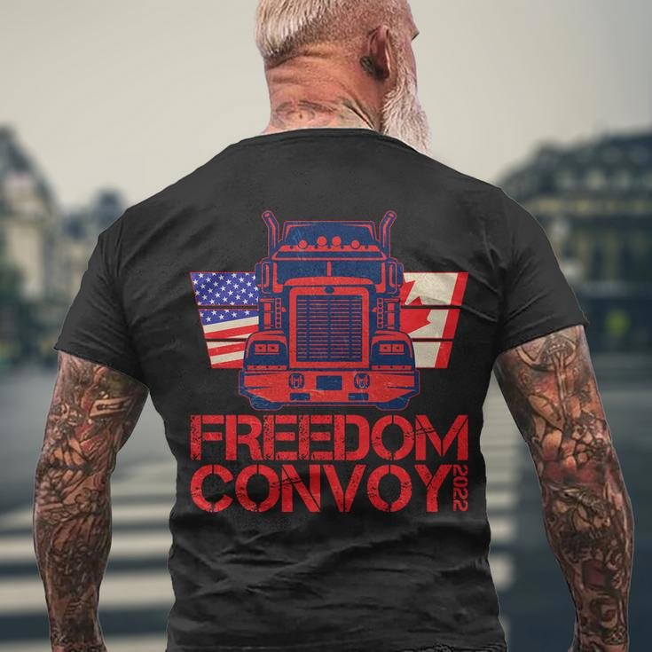 Freedom Convoy 2022 Usa Canada Truckers Men's Crewneck Short Sleeve Back Print T-shirt Gifts for Old Men