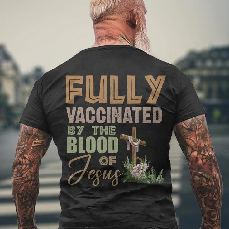 Fully Vaccinated By The Blood Of Jesus Tshirt Men's Crewneck Short Sleeve Back Print T-shirt Gifts for Old Men