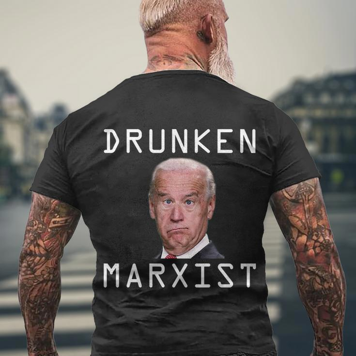 Funny Anti Biden Drunken Marxist Joe Biden Men's Crewneck Short Sleeve Back Print T-shirt Gifts for Old Men