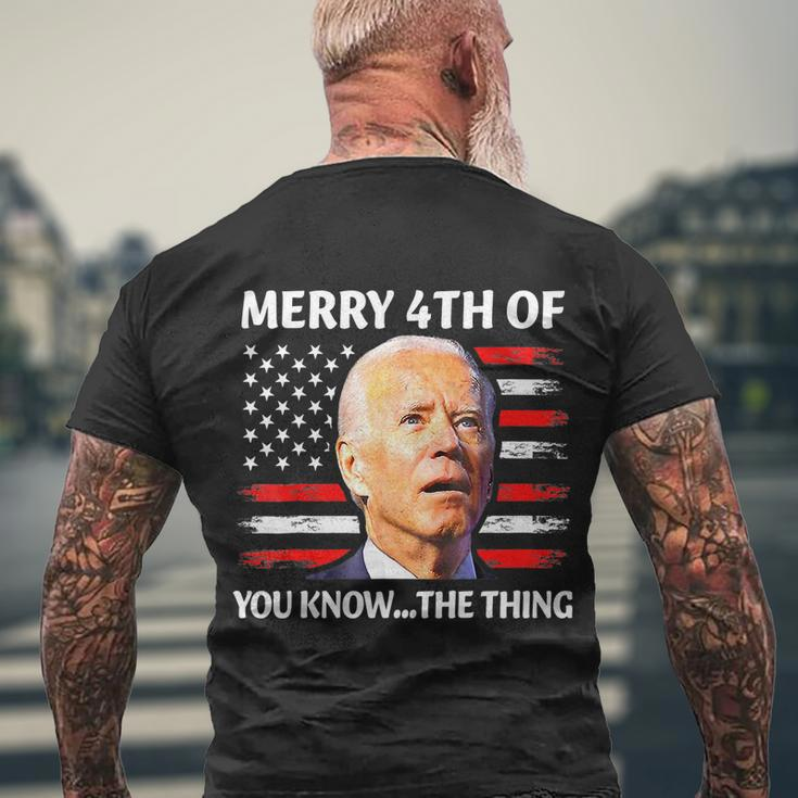 Funny Biden Confused Merry Happy 4Th Of You KnowThe Thing Tshirt Men's Crewneck Short Sleeve Back Print T-shirt Gifts for Old Men