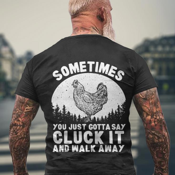Funny Chicken Art For Chicken Lover Hen Farmer Men's Crewneck Short Sleeve Back Print T-shirt Gifts for Old Men