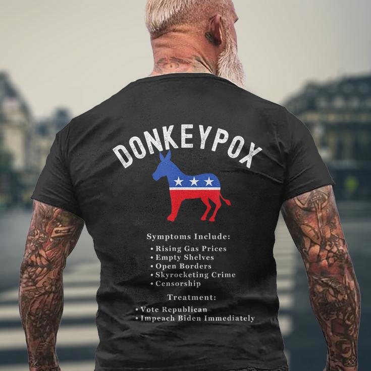 Funny Conservative Republican Anti Biden Donkeypox Men's Crewneck Short Sleeve Back Print T-shirt Gifts for Old Men