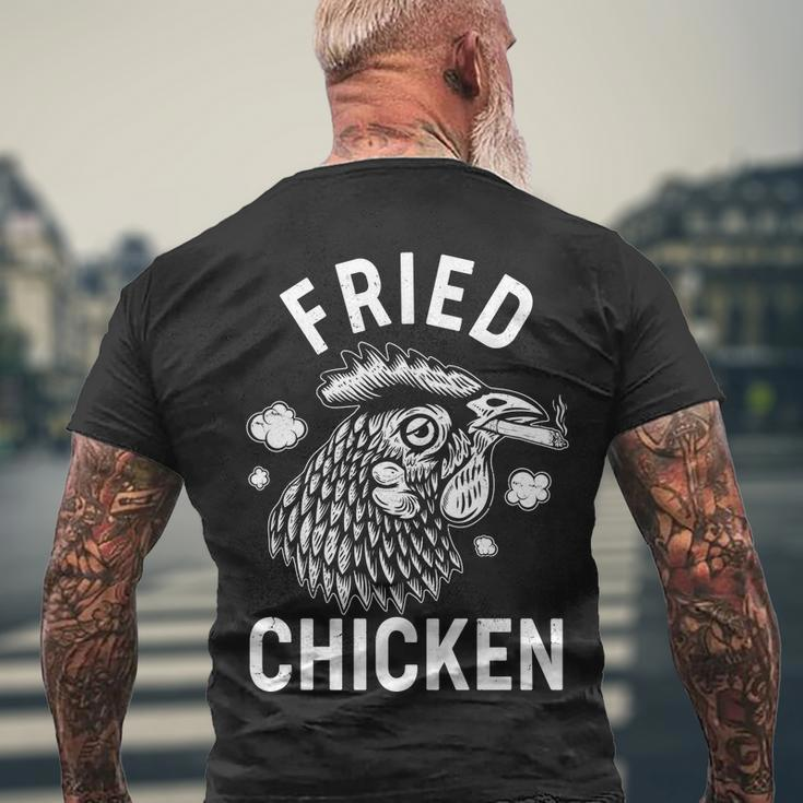 Funny Fried Chicken Smoking Joint Men's Crewneck Short Sleeve Back Print T-shirt Gifts for Old Men