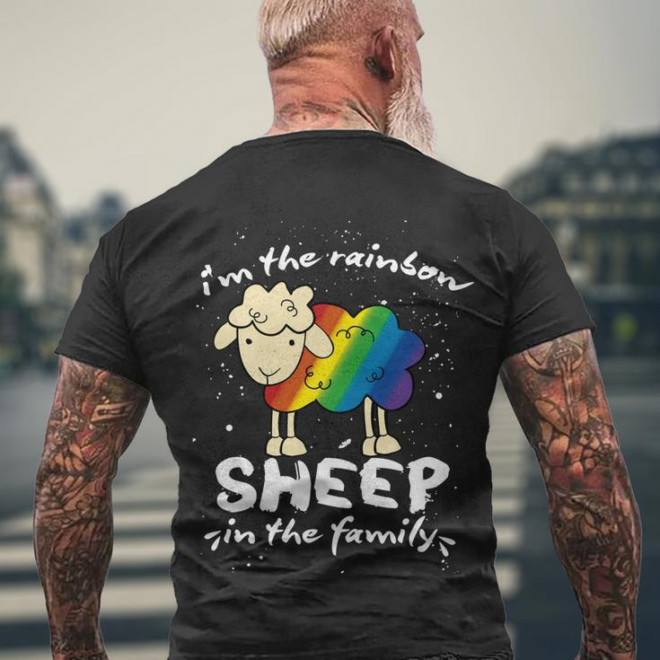 Funny Gay Pride Lgbt Gay Lesbian Im The Rainbow Sheep Gift Men's Crewneck Short Sleeve Back Print T-shirt Gifts for Old Men