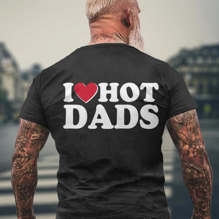 Funny I Heart Love Hot Dads Men's Crewneck Short Sleeve Back Print T-shirt Gifts for Old Men