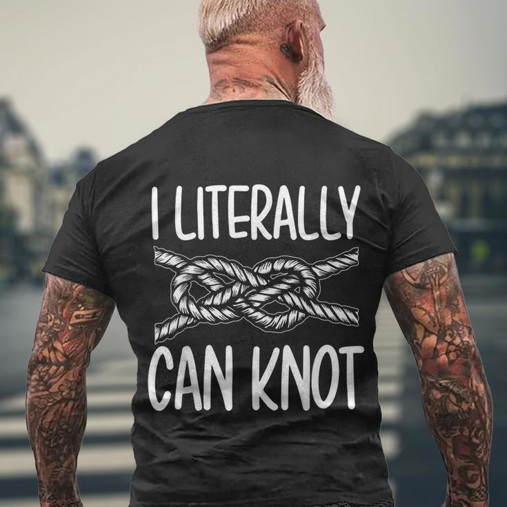 Funny I Literally Can Knot Scouting Knotting Camping Hiking Men's Crewneck Short Sleeve Back Print T-shirt Gifts for Old Men