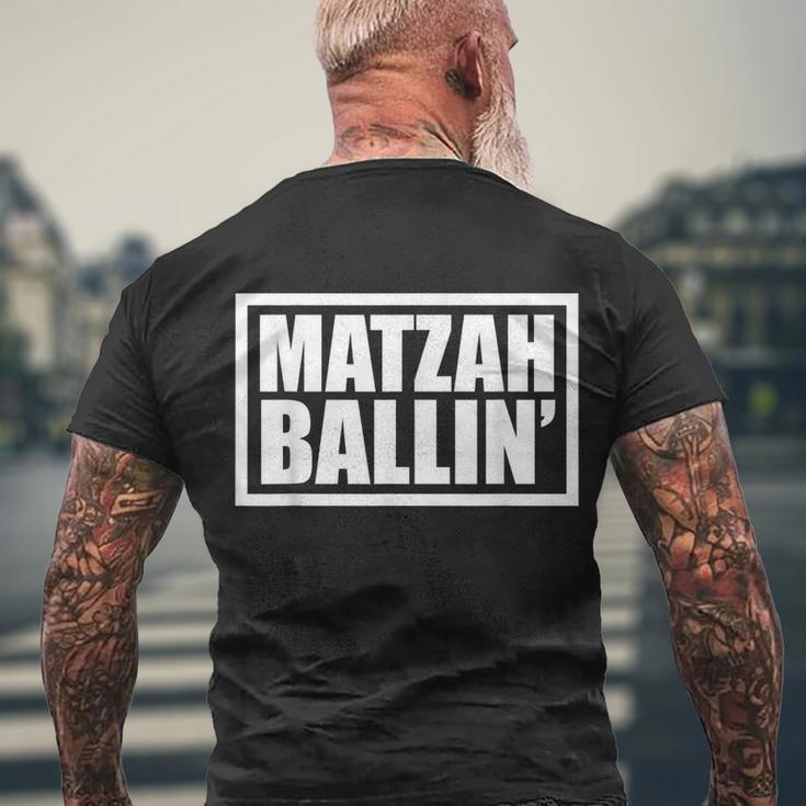 Funny Jewish Matzah Ballin Matzo Ball Soup Hanukkah Men's Crewneck Short Sleeve Back Print T-shirt Gifts for Old Men