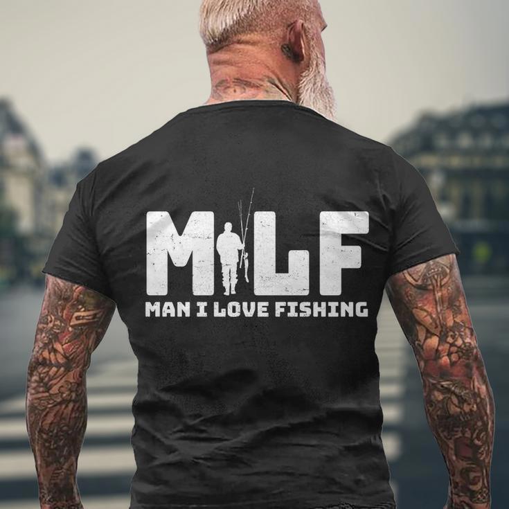 DILF Damn I Love Fishing Men's T-shirt Back Print - Monsterry