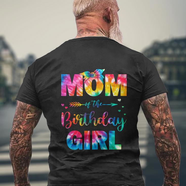 Funny Mom Of The Birthday Girl Mama Tie Dye Men's Crewneck Short Sleeve Back Print T-shirt Gifts for Old Men