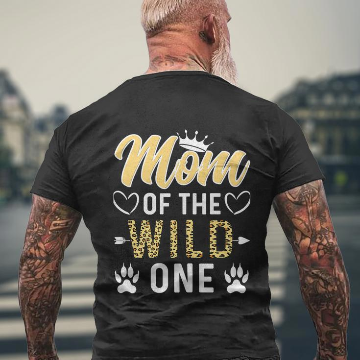 Funny Mom Of The Wild One 1St Birthday Matching Family Men's Crewneck Short Sleeve Back Print T-shirt Gifts for Old Men