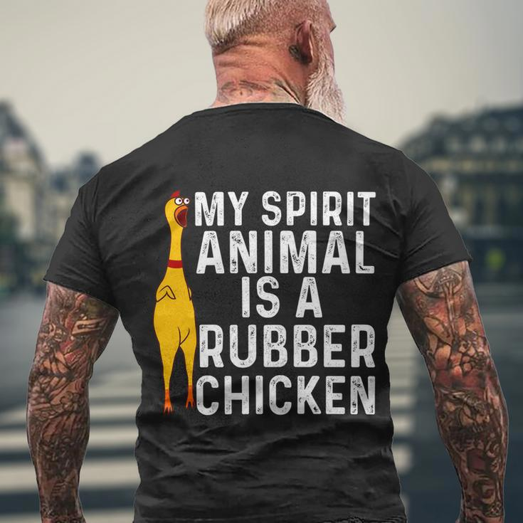 Funny Rubber Chicken Gift Men Women Rubber Chicken Costume Gift V2 Men's Crewneck Short Sleeve Back Print T-shirt Gifts for Old Men
