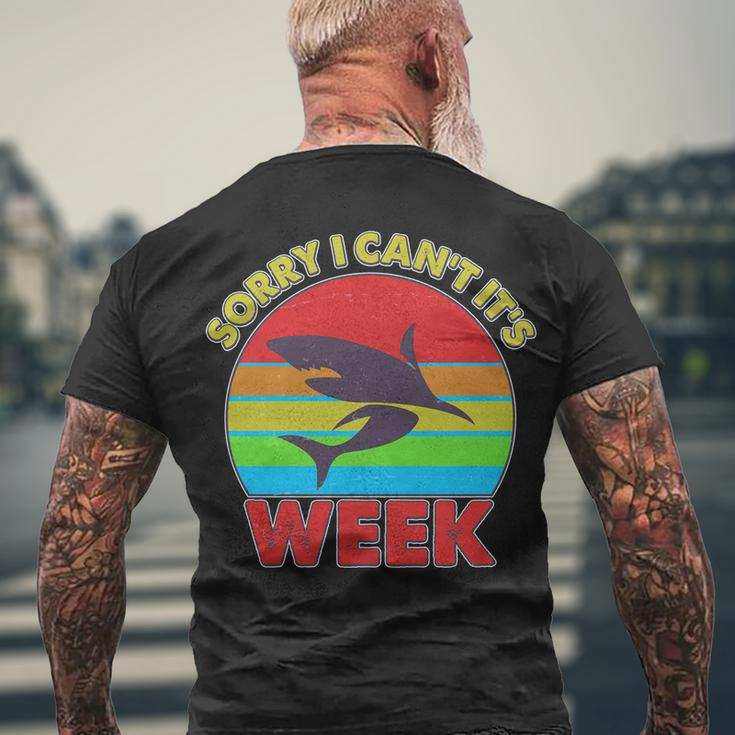 Funny Sorry I Cant Its Shark Week Tshirt Men's Crewneck Short Sleeve Back Print T-shirt Gifts for Old Men