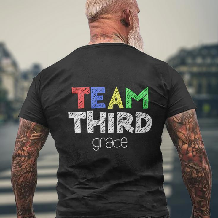 Funny Team Third Grade 3Rd Grade Back To School Men's Crewneck Short Sleeve Back Print T-shirt Gifts for Old Men