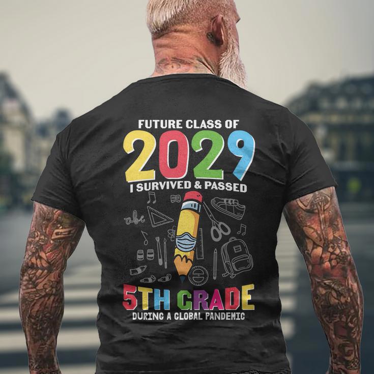 Future Class Of 2029 5Th Grade Back To School First Day Of School Men's Crewneck Short Sleeve Back Print T-shirt Gifts for Old Men