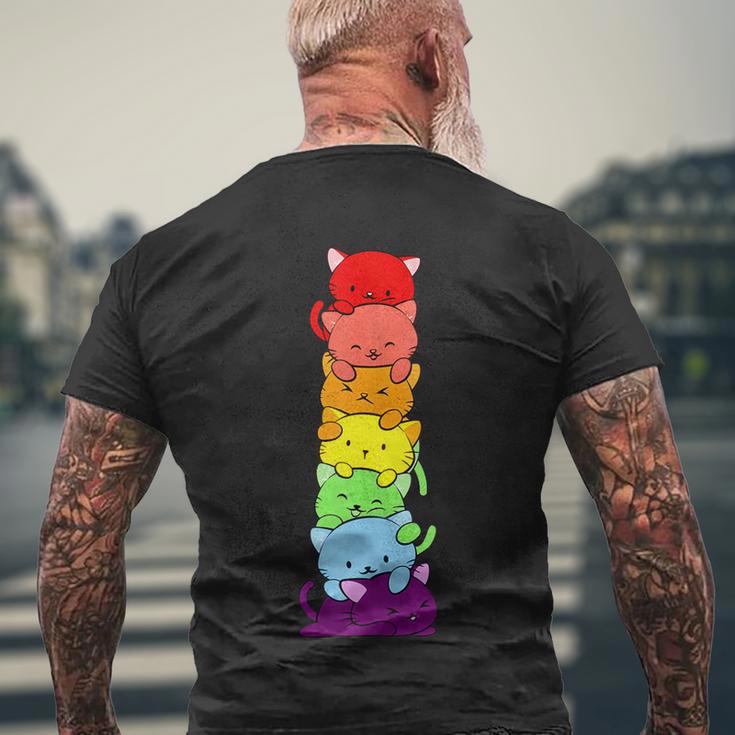 Gay Pride Cat Lgbt Cute Kawaii Cats Pile Anime Rainbow Flag Men's T ...