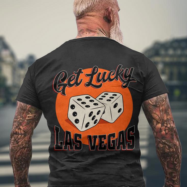 Get Lucky Las Vegas Men's Crewneck Short Sleeve Back Print T-shirt Gifts for Old Men