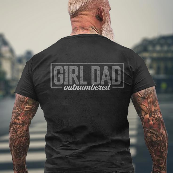 Girl Dad Shirt For Men Fathers Day Outnumbered Girl Dad Men's Crewneck Short Sleeve Back Print T-shirt Gifts for Old Men