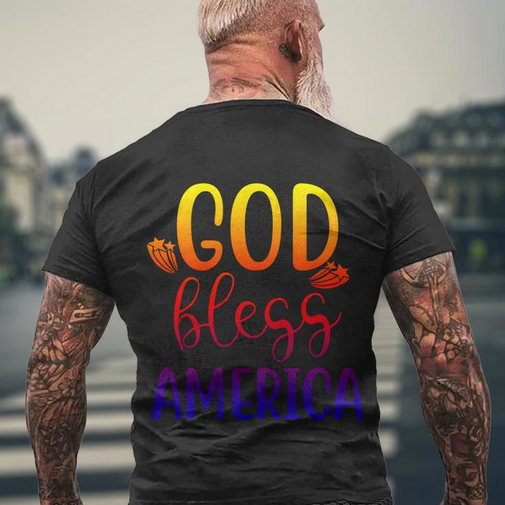 God Bless America 4Th July Patriotic Independence Day Great Gift Men's Crewneck Short Sleeve Back Print T-shirt Gifts for Old Men