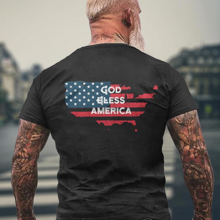 God Bless America Usa American Flag United States Country Cool Gift Men's Crewneck Short Sleeve Back Print T-shirt Gifts for Old Men