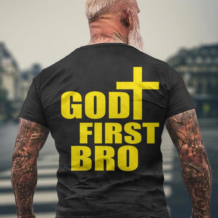 God First Bro Men's Crewneck Short Sleeve Back Print T-shirt Gifts for Old Men