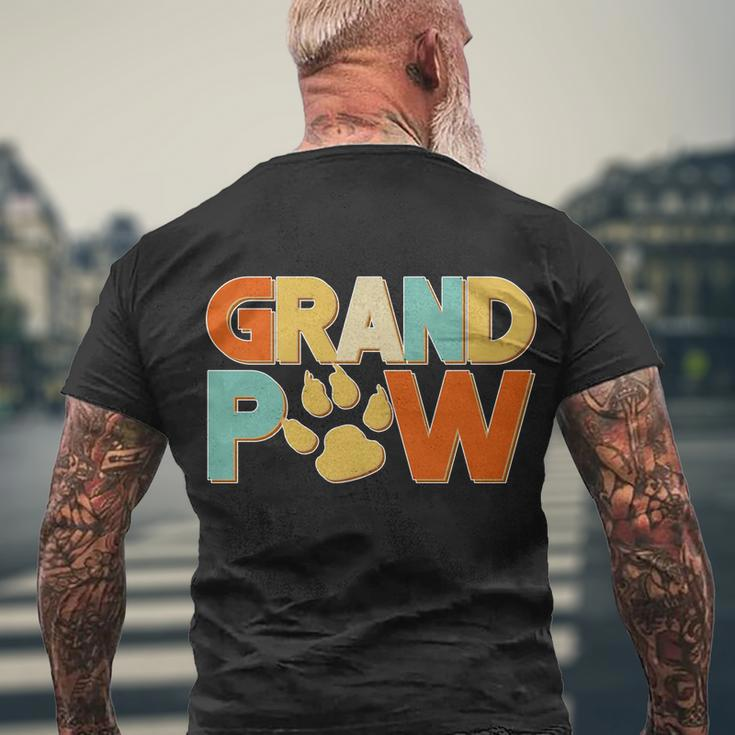 Grand Paw Funny Dog Grandpa Tshirt Men's Crewneck Short Sleeve Back Print T-shirt Gifts for Old Men