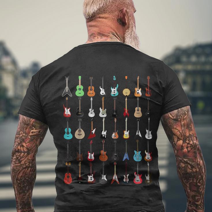 Guitar Musical Instrument Gift Rock N Roll Gift Men's Crewneck Short Sleeve Back Print T-shirt Gifts for Old Men