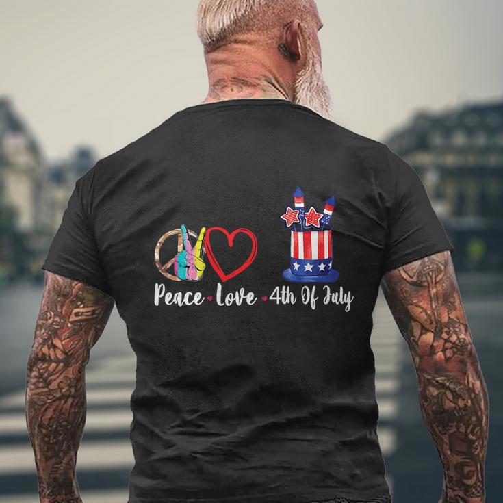 Happy Peace Love 4Th Of July Sublimation Men's Crewneck Short Sleeve Back Print T-shirt Gifts for Old Men