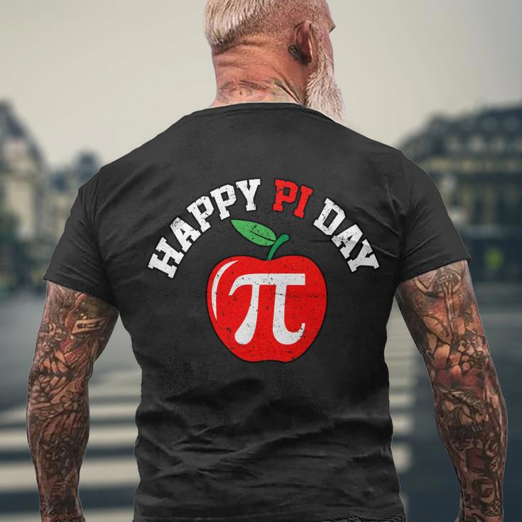 Happy Pi Day Teachers Apple Men's Crewneck Short Sleeve Back Print T-shirt Gifts for Old Men