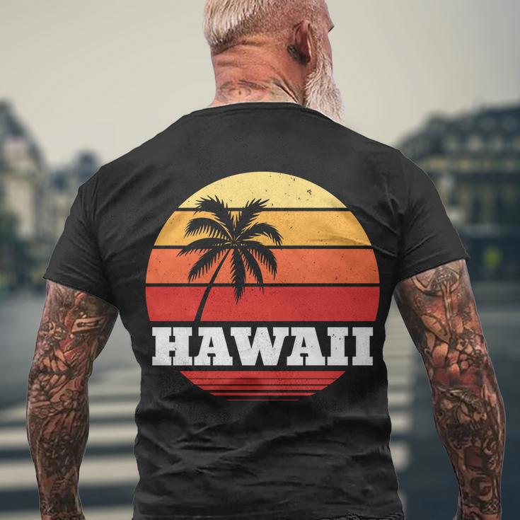 Hawaii Retro Sun V2 Men's Crewneck Short Sleeve Back Print T-shirt Gifts for Old Men