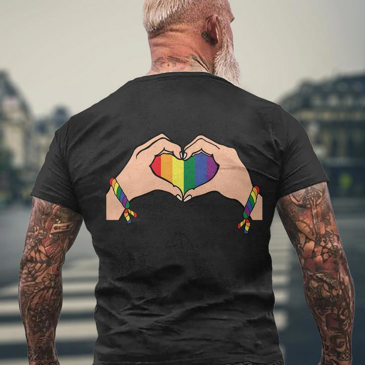 Heart Lgbt Gay Pride Lesbian Bisexual Ally Quote Men's Crewneck Short Sleeve Back Print T-shirt Gifts for Old Men