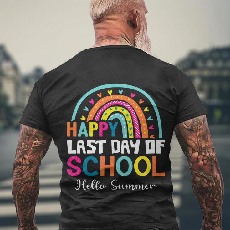 Hello Summer Happy Last Day Of School Teachers Vacation Great Gift Men's Crewneck Short Sleeve Back Print T-shirt Gifts for Old Men