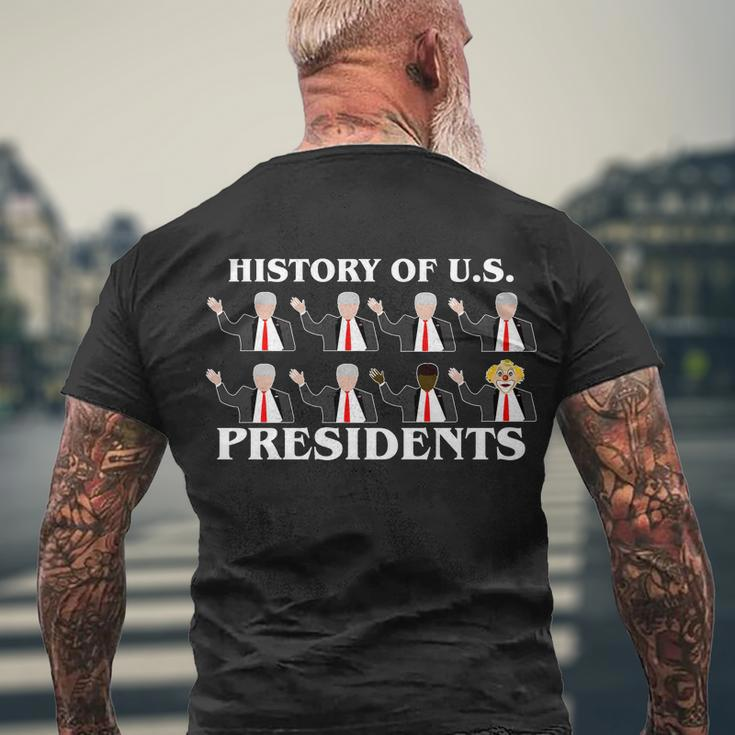 History Of US Presidents Anti Trump Clown Men's Crewneck Short Sleeve Back Print T-shirt Gifts for Old Men