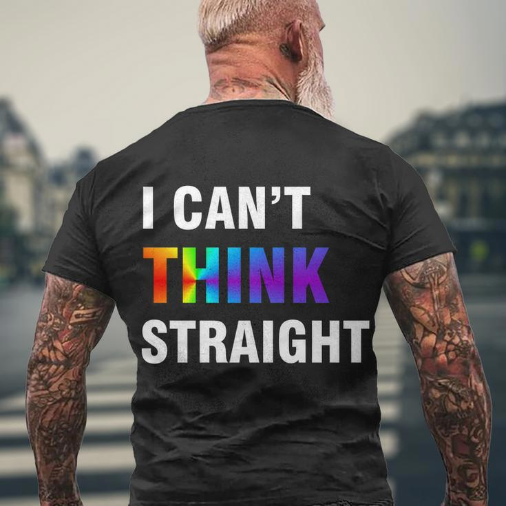 I Cant Think Straight Gay Pride Tshirt Men's Crewneck Short Sleeve Back Print T-shirt Gifts for Old Men