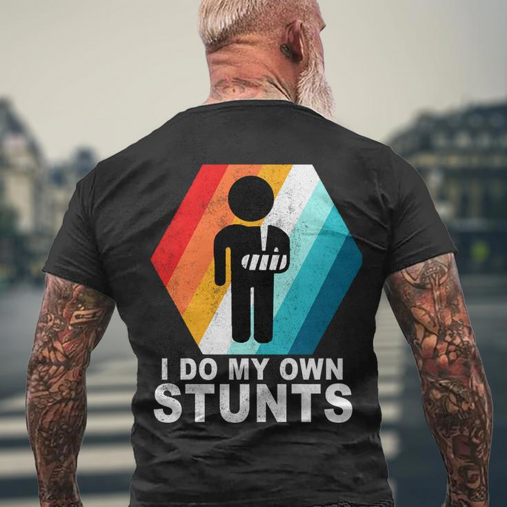 I Do My Own Stunts Retro Funny Meme Men's Crewneck Short Sleeve Back Print T-shirt Gifts for Old Men