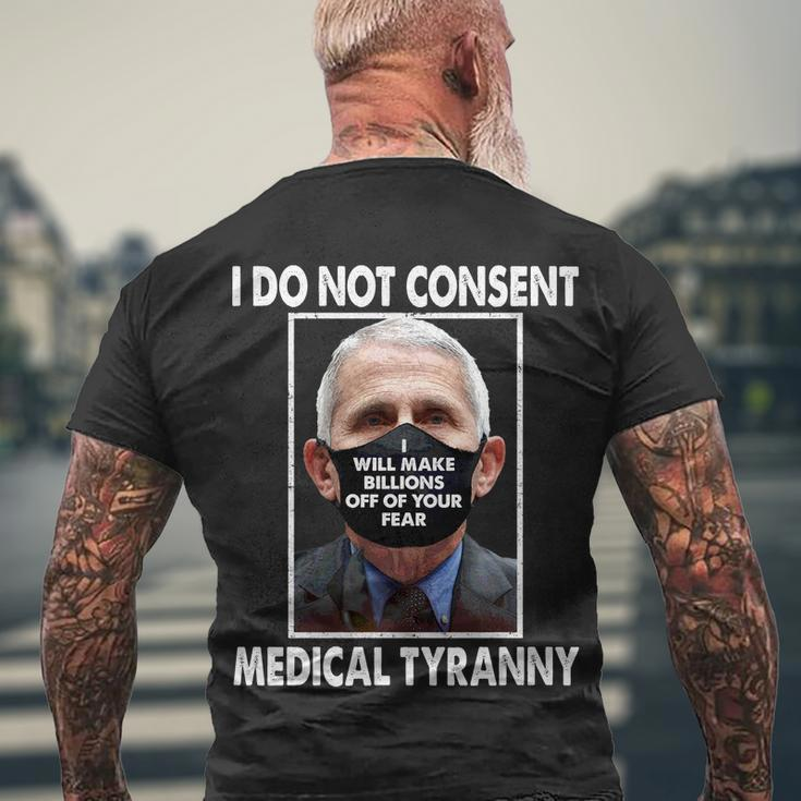 I Do Not Consent Medical Tyranny Anti Dr Fauci Vaccine Tshirt Men's Crewneck Short Sleeve Back Print T-shirt Gifts for Old Men