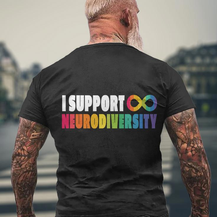 I Support Neurodiversity Men's Crewneck Short Sleeve Back Print T-shirt Gifts for Old Men
