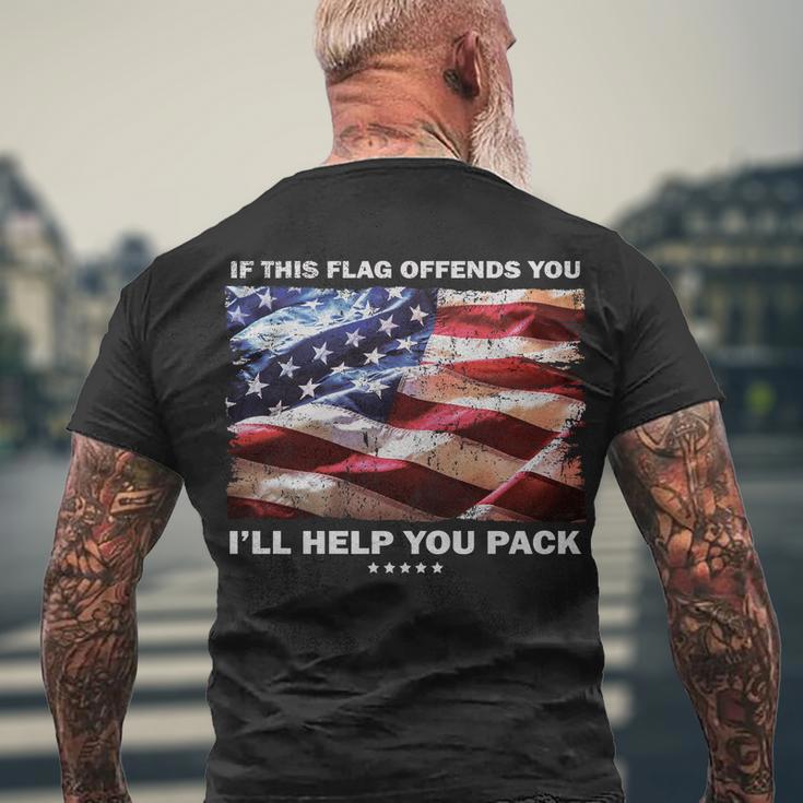 If This Flag Offends You Ill Help You Pack Tshirt Men's Crewneck Short Sleeve Back Print T-shirt Gifts for Old Men