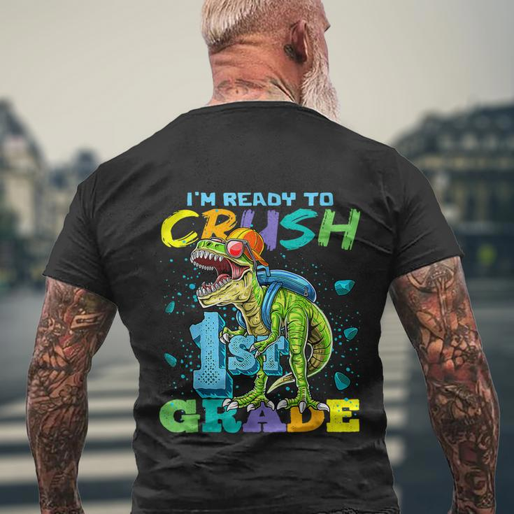 Im Ready To Crush 1St Grade Funny Dinosaur School Men's Crewneck Short Sleeve Back Print T-shirt Gifts for Old Men