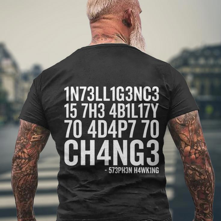 Intelligence Stephen Hawking Tshirt Men's Crewneck Short Sleeve Back Print T-shirt Gifts for Old Men