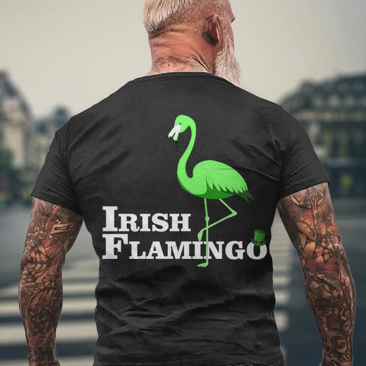Irish Flamingo Tshirt Men's Crewneck Short Sleeve Back Print T-shirt Gifts for Old Men