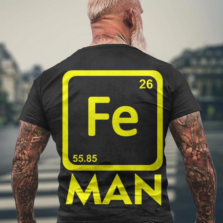 Iron Science Funny Chemistry Fe Periodic Table Tshirt Men's Crewneck Short Sleeve Back Print T-shirt Gifts for Old Men