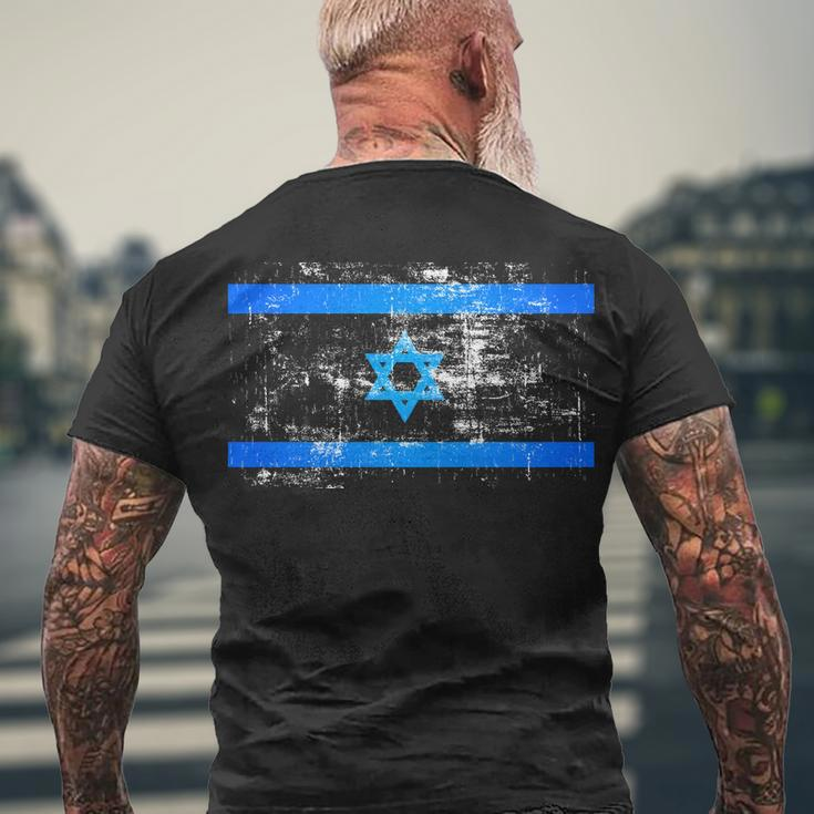 Israel Vintage Flag Tshirt Men's Crewneck Short Sleeve Back Print T-shirt Gifts for Old Men