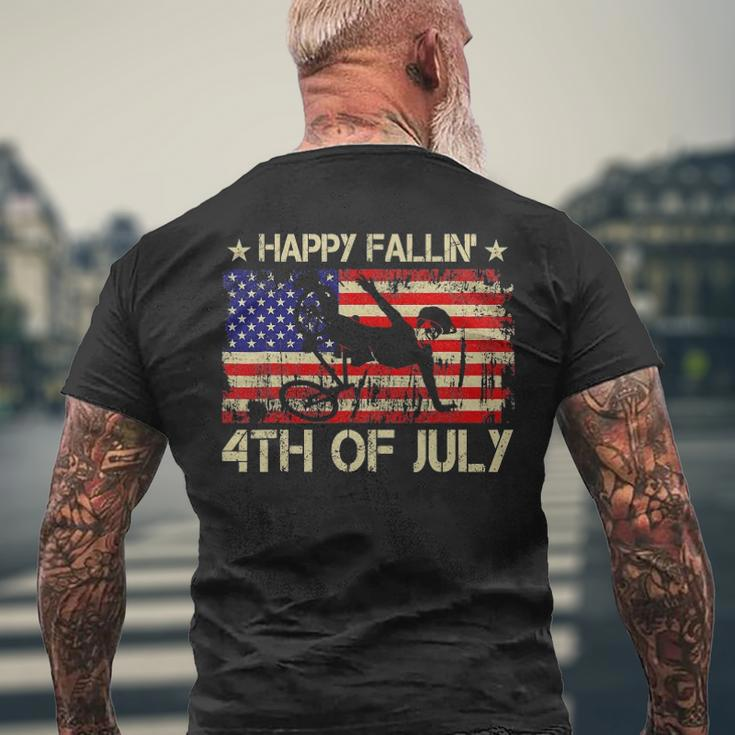 Joe Biden Happy Falling Off Bicycle Biden Bike 4Th Of July Men's Back Print T-shirt Gifts for Old Men