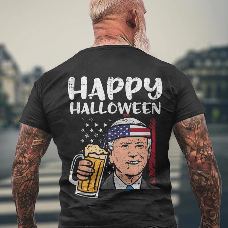 Joe Biden Us Flag Happy Halloween Funny Patriotic Men Women Men's Crewneck Short Sleeve Back Print T-shirt Gifts for Old Men