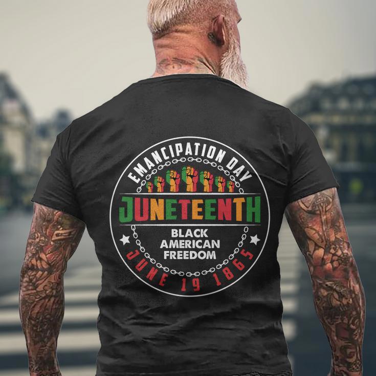 Juneteenth Emancipation Day Vintage Cool Melanin Black Pride Gift V4 Men's Crewneck Short Sleeve Back Print T-shirt Gifts for Old Men