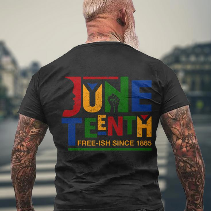 Juneteenth Freeish Since 1865 Shirt Celebration Black Pride Month Men's Crewneck Short Sleeve Back Print T-shirt Gifts for Old Men