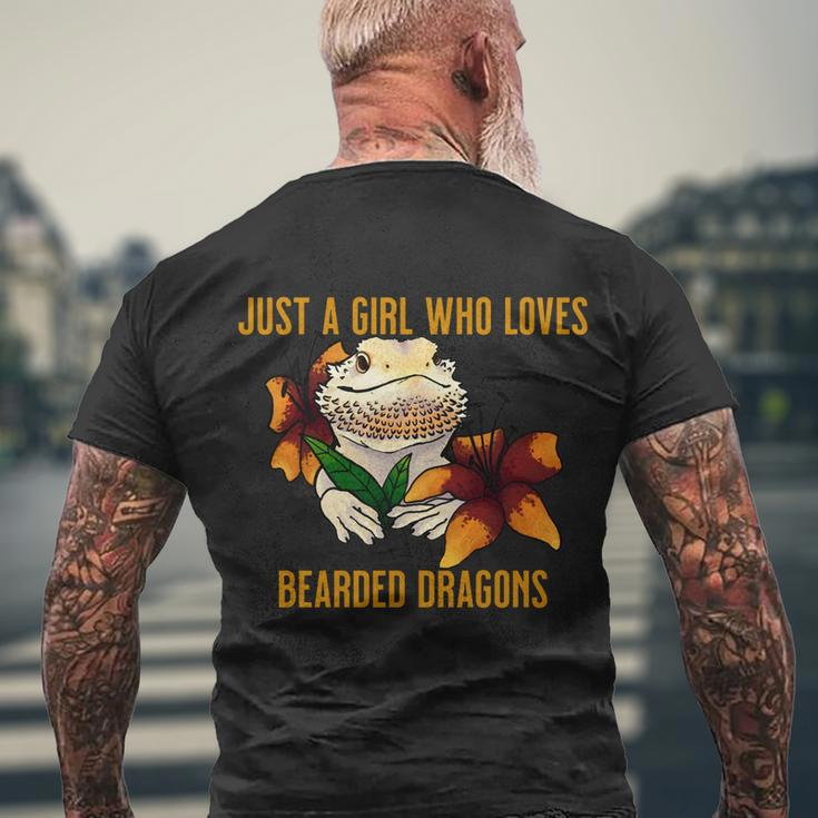 Just A Girl Who Loves Bearded Dragons Men's Crewneck Short Sleeve Back Print T-shirt Gifts for Old Men