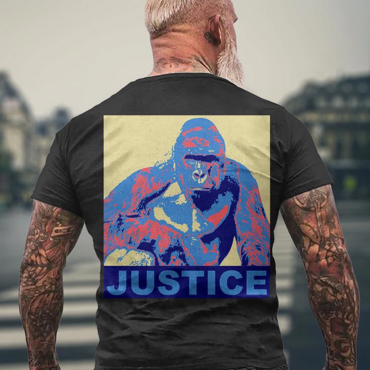 Justice For Harambe Rip Poster Men's Crewneck Short Sleeve Back Print T-shirt Gifts for Old Men